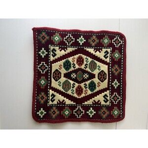 Hand Woven Pillow Sham Case Tribal Embroider Tapestry Square Navajo Aztec Read